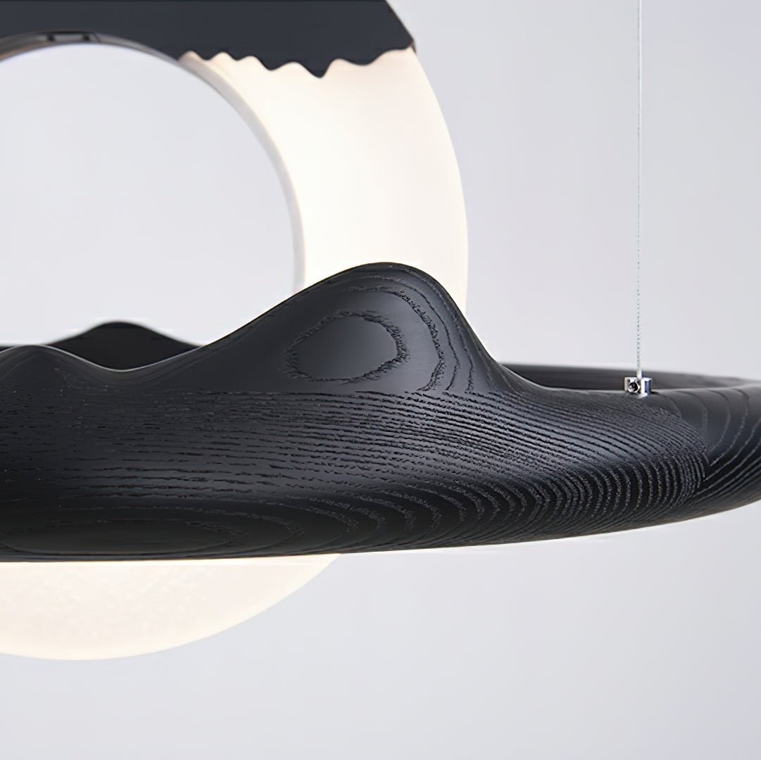 Mytalan Circular Acrylic Wood Pendant Light - Letslighting