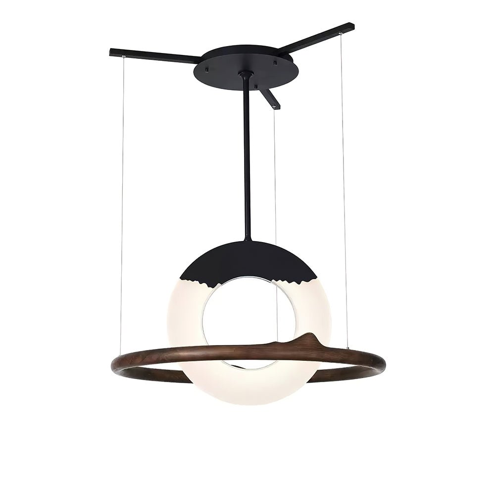 Mytalan Circular Acrylic Wood Pendant Light - Letslighting