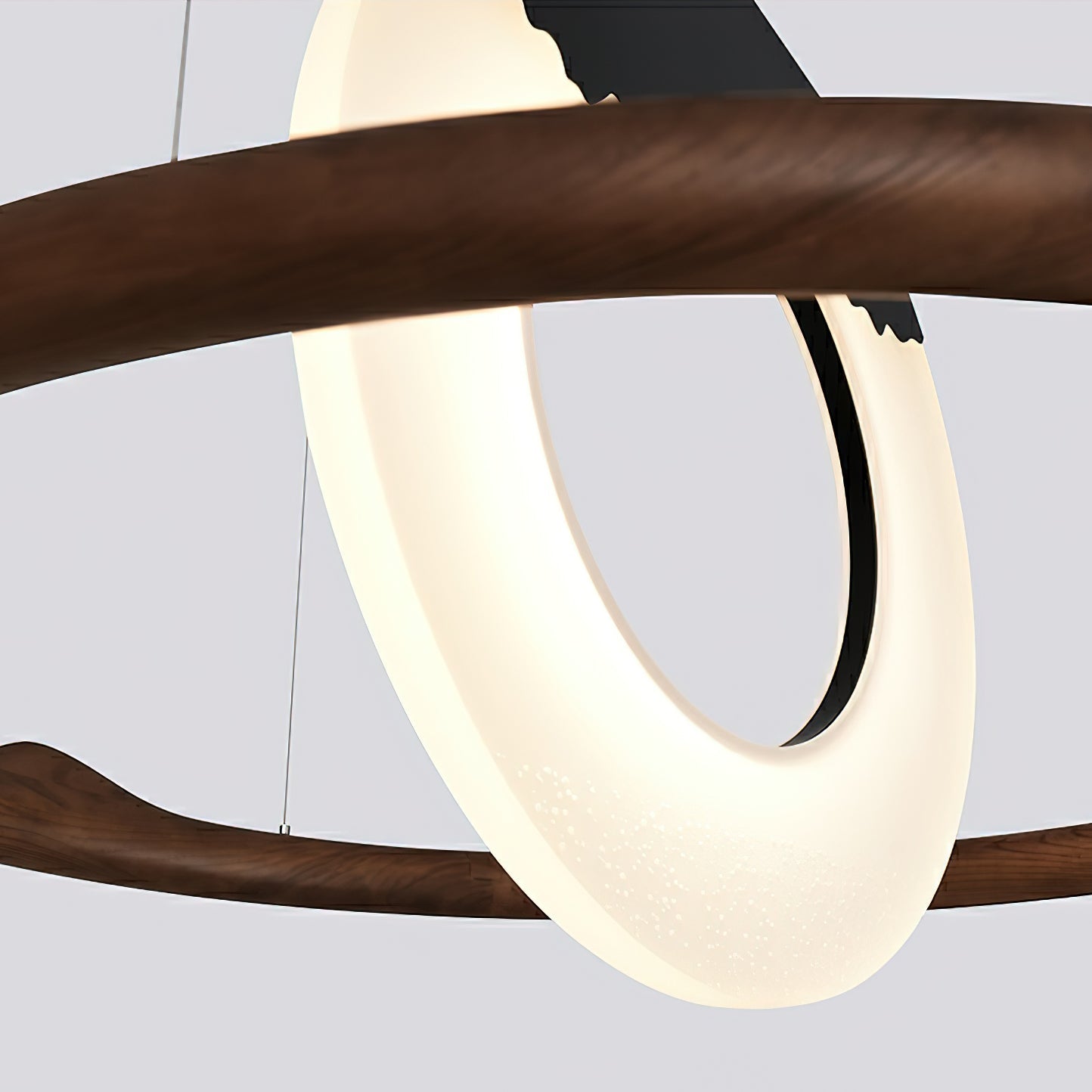 Mytalan Circular Acrylic Wood Pendant Light - Letslighting