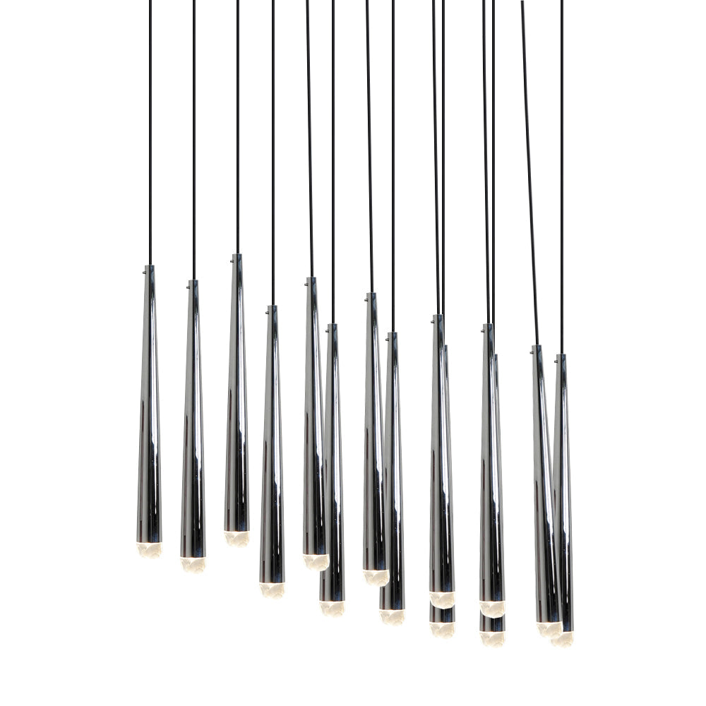 Chandelier with Polished Brass and Crystal Shades Minimalist - Letslighting