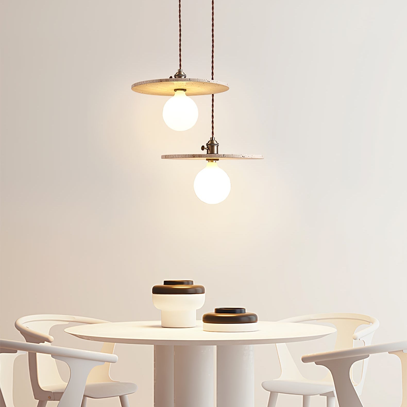 Nico Minimalist Travertine Pendant Light