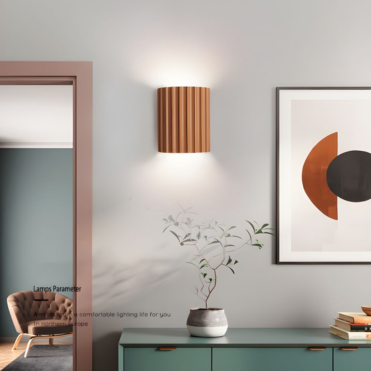 Ivvinen Nordic Art Ribbed Resin Wall Lamp - Letslighting