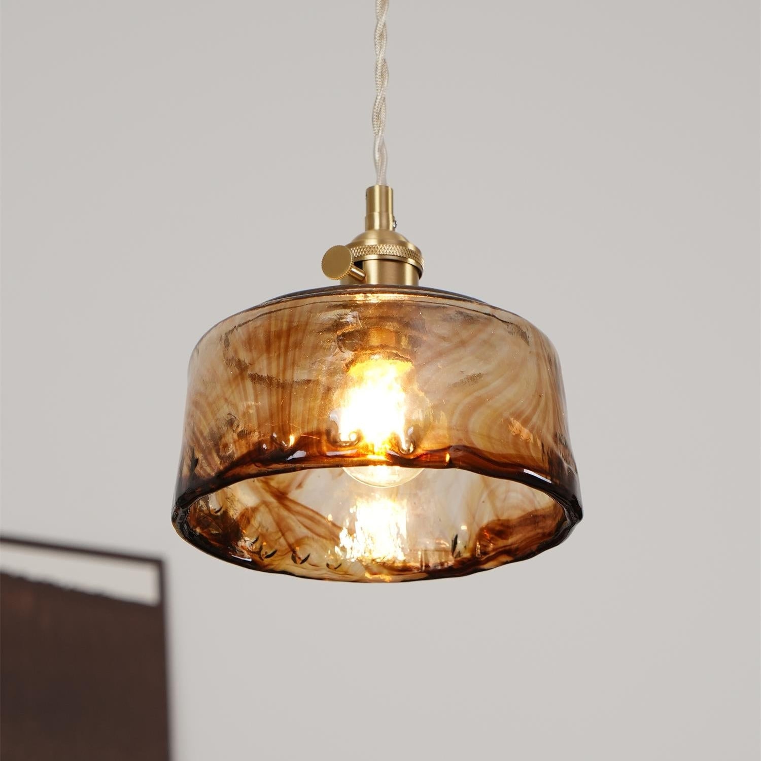 Amberlyn Vintage Amber Glass Pendant Light - Letslighting