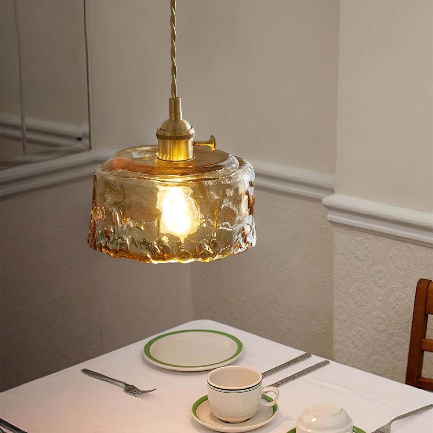 Amberlyn Vintage Amber Glass Pendant Light - Letslighting