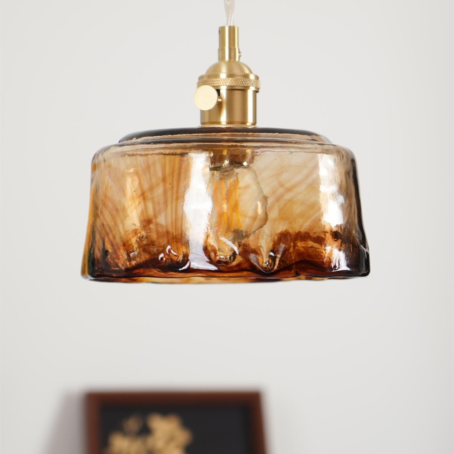 Amberlyn Vintage Amber Glass Pendant Light - Letslighting