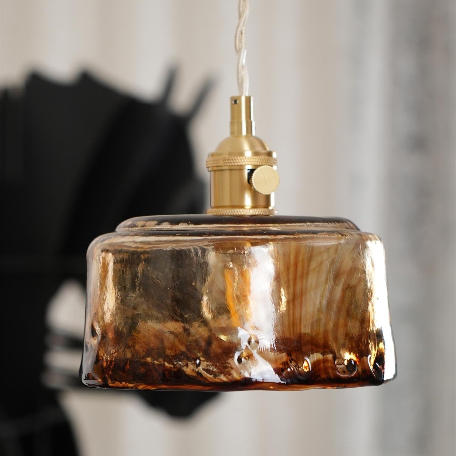 Amberlyn Vintage Amber Glass Pendant Light - Letslighting
