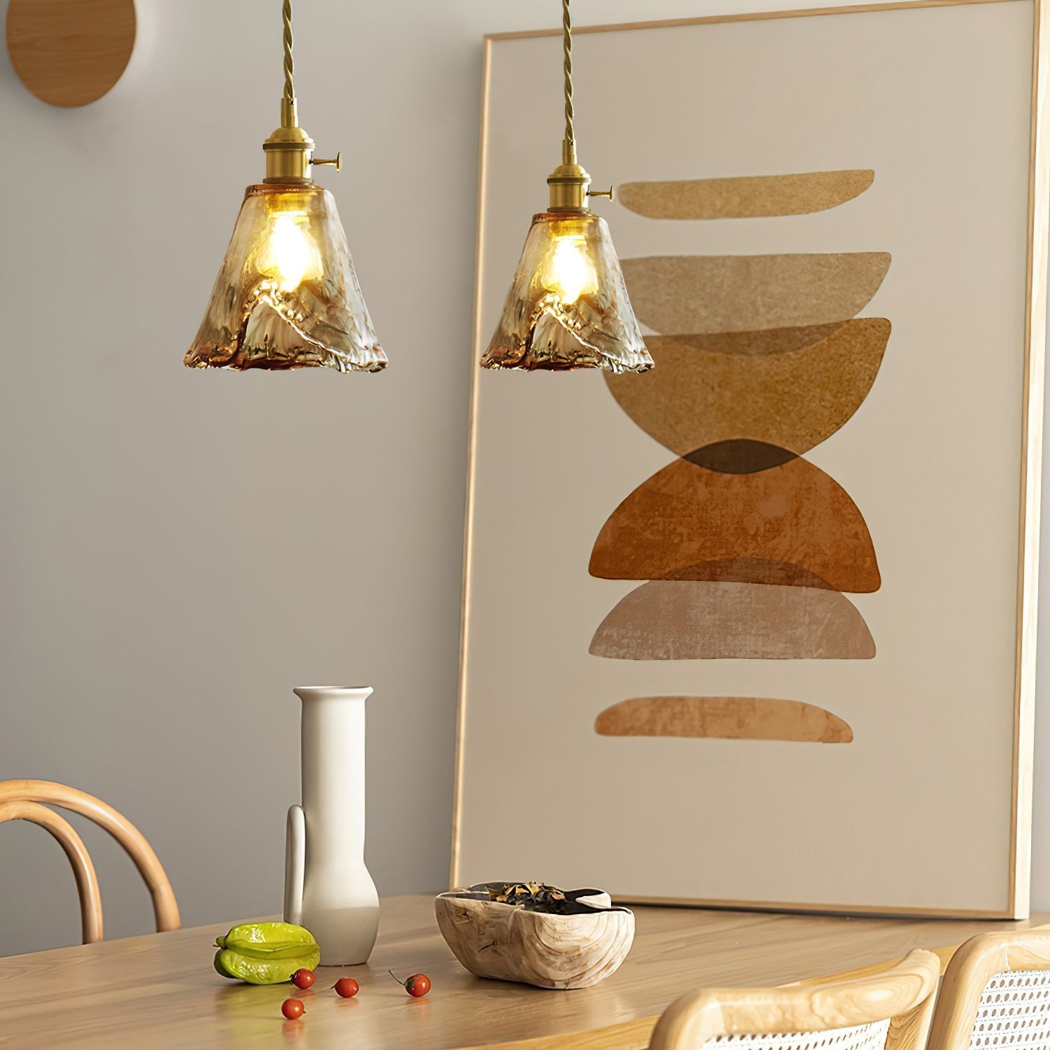 Amberlyn Vintage Amber Glass Pendant Light - Letslighting