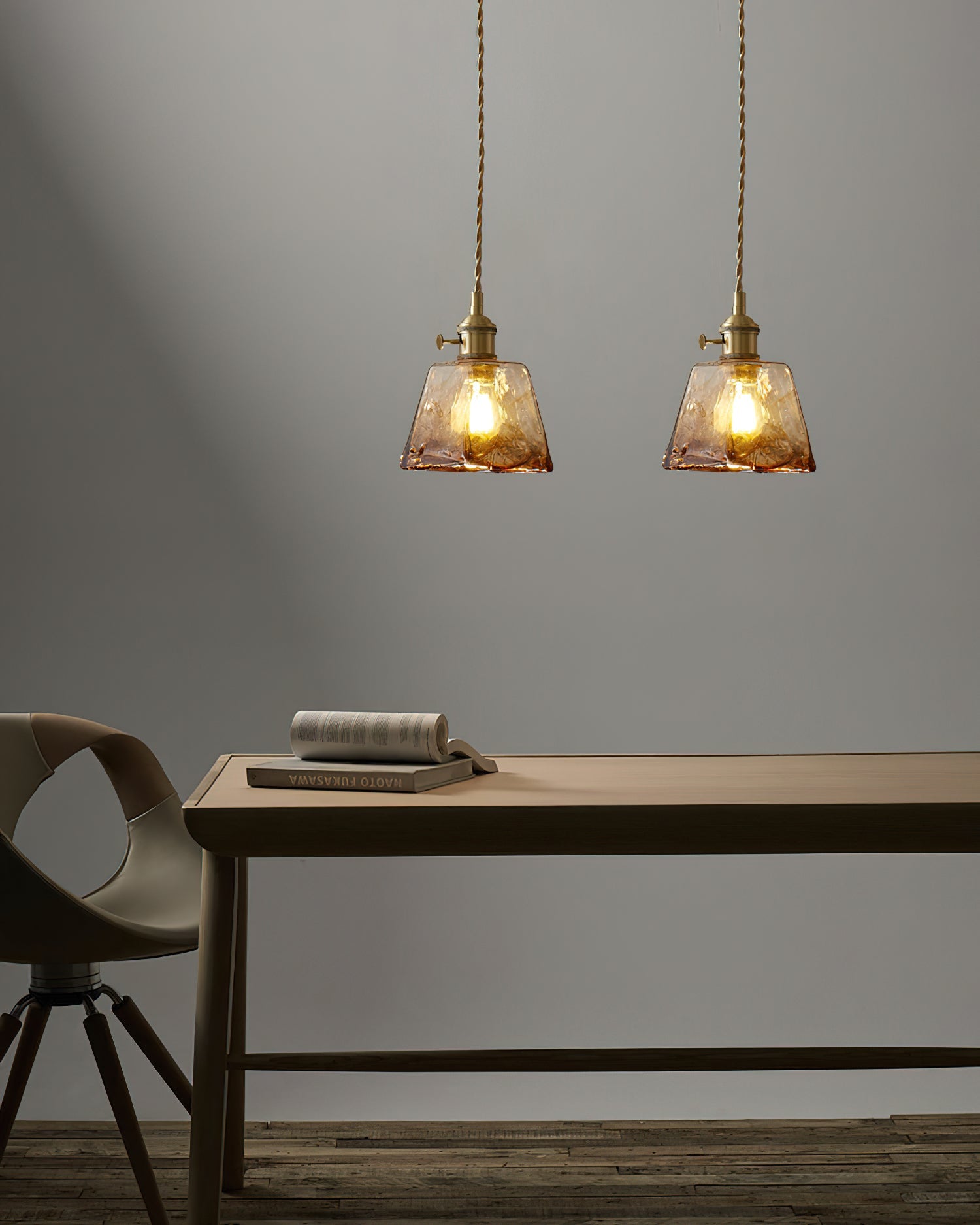 Amberlyn Vintage Amber Glass Pendant Light - Letslighting