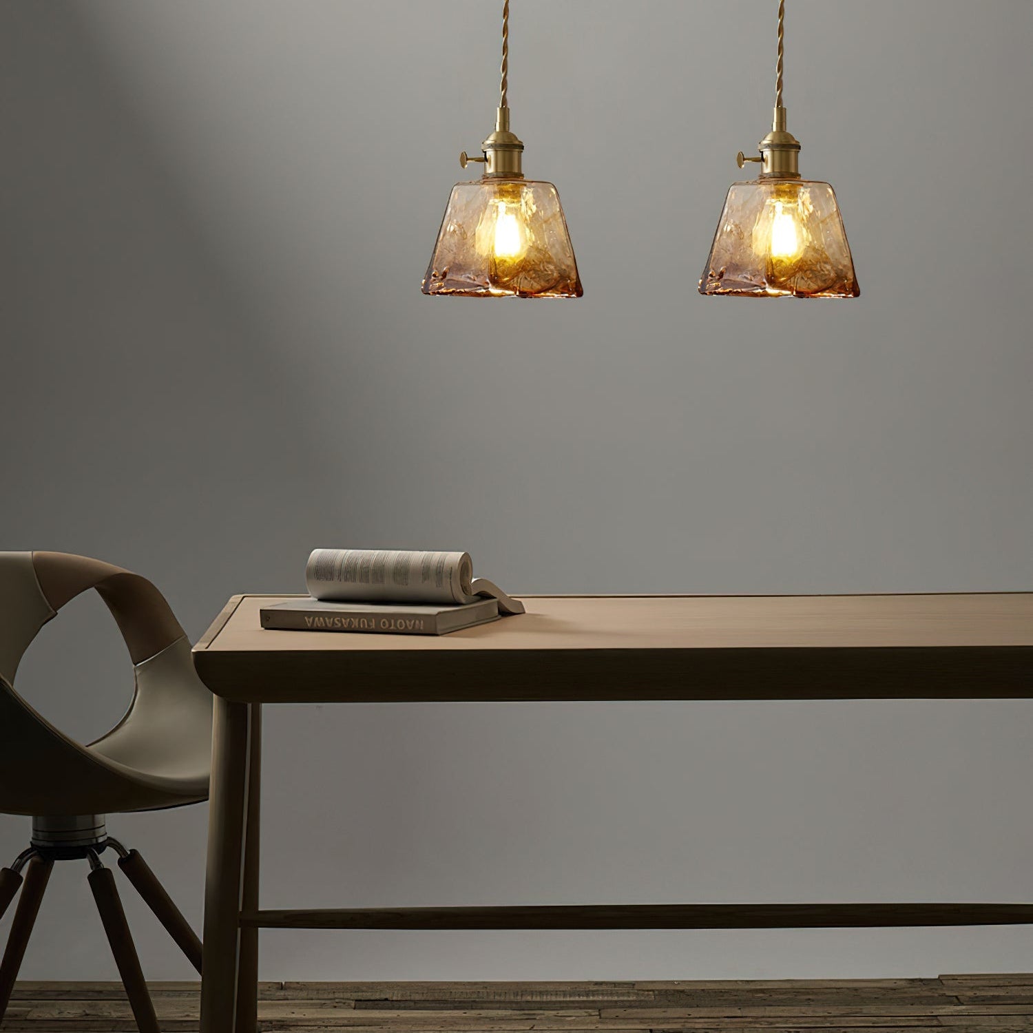 Amberlyn Vintage Amber Glass Pendant Light - Letslighting