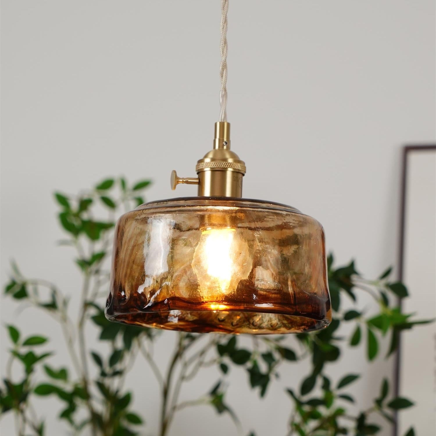 Amberlyn Vintage Amber Glass Pendant Light - Letslighting