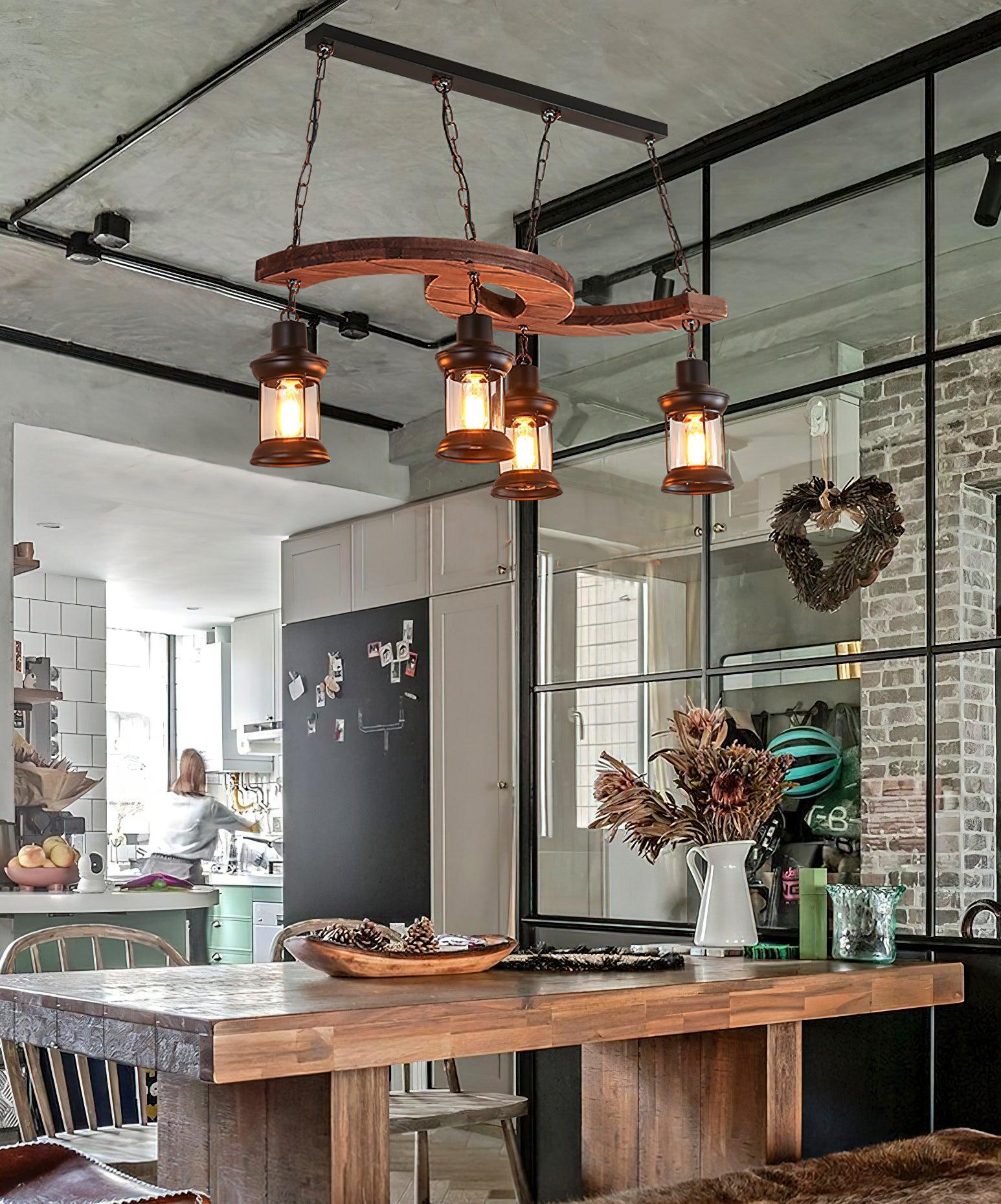 Aurora Chandelier Boat Wood Vintage - Letslighting