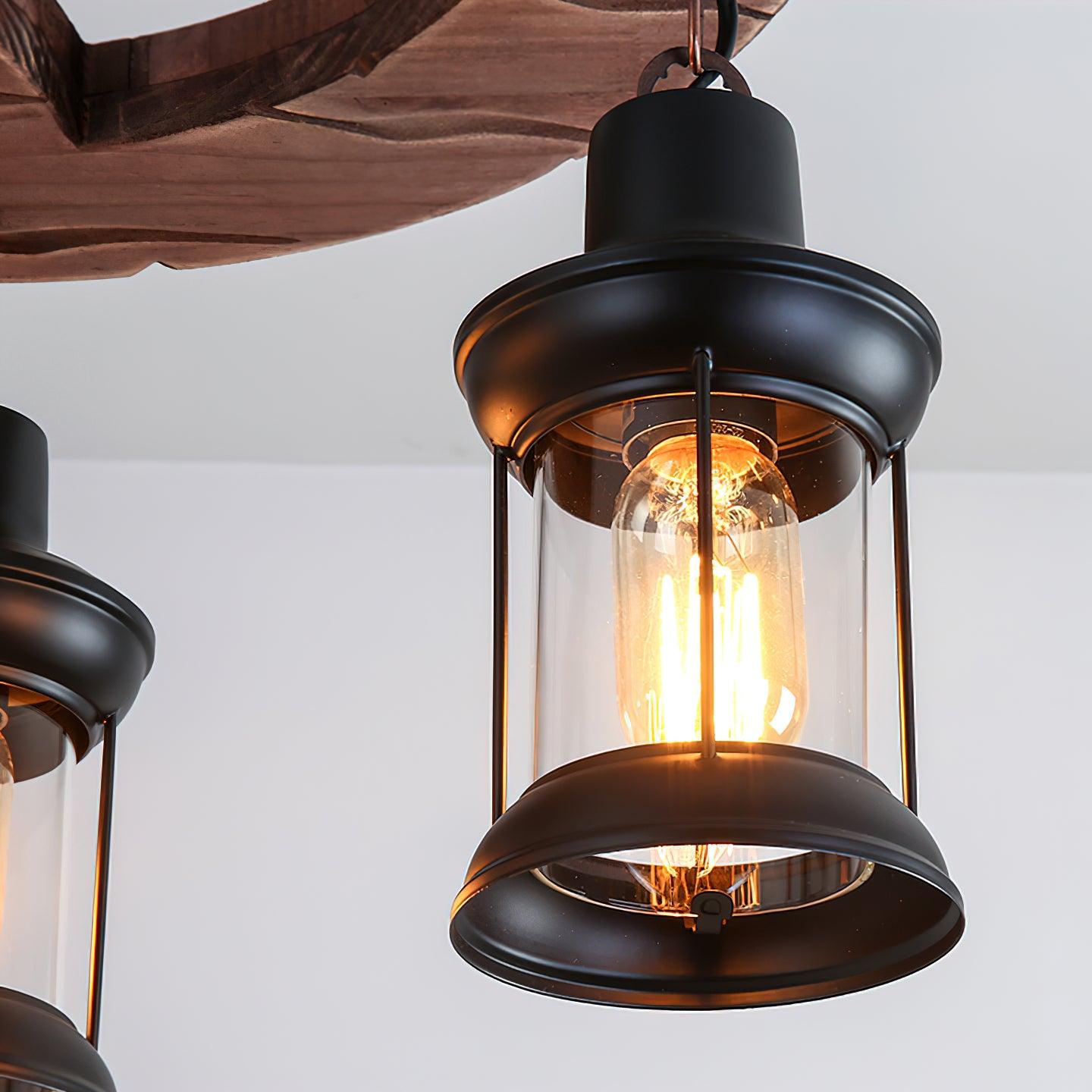 Aurora Chandelier Boat Wood Vintage - Letslighting
