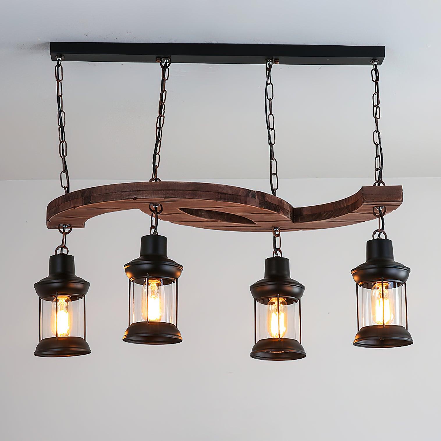 Aurora Chandelier Boat Wood Vintage - Letslighting