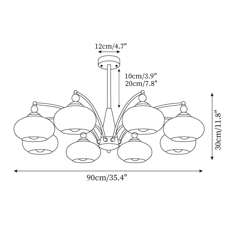 Valentina Glass Wood Chandelier