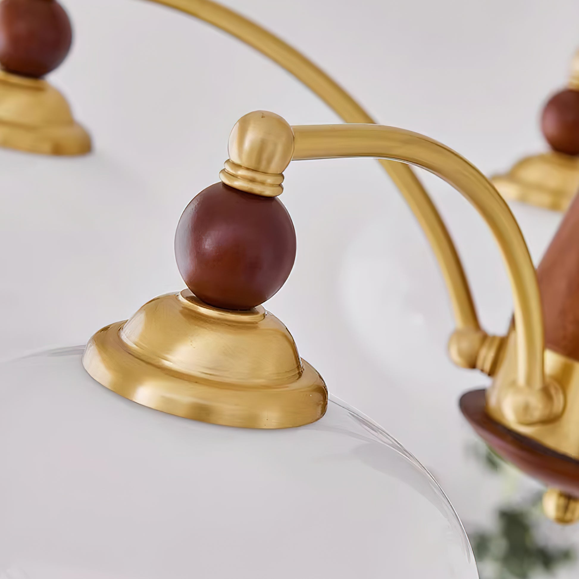 Valentina Glass Wood Chandelier