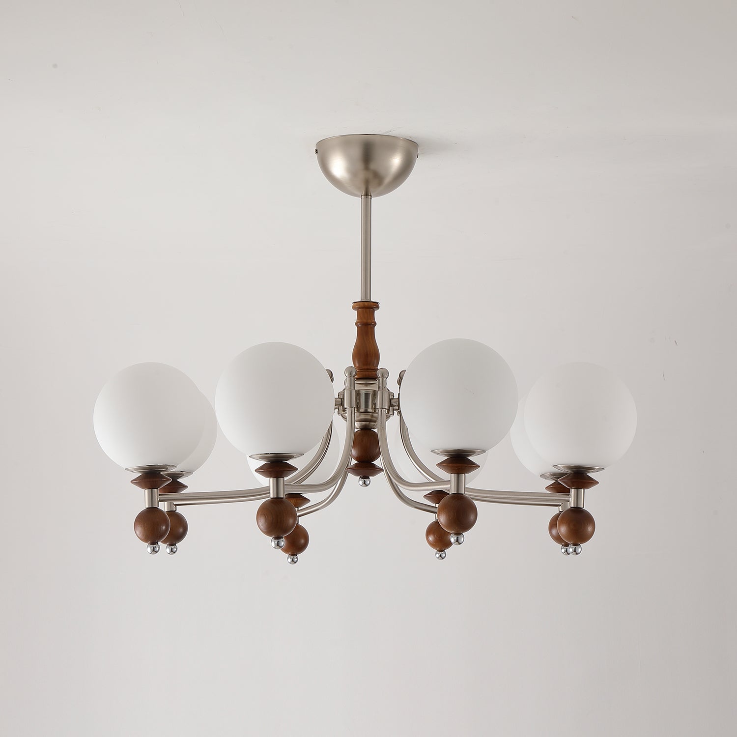 Retro Ellan Chandelier Glass Globe Polished - Letslighting