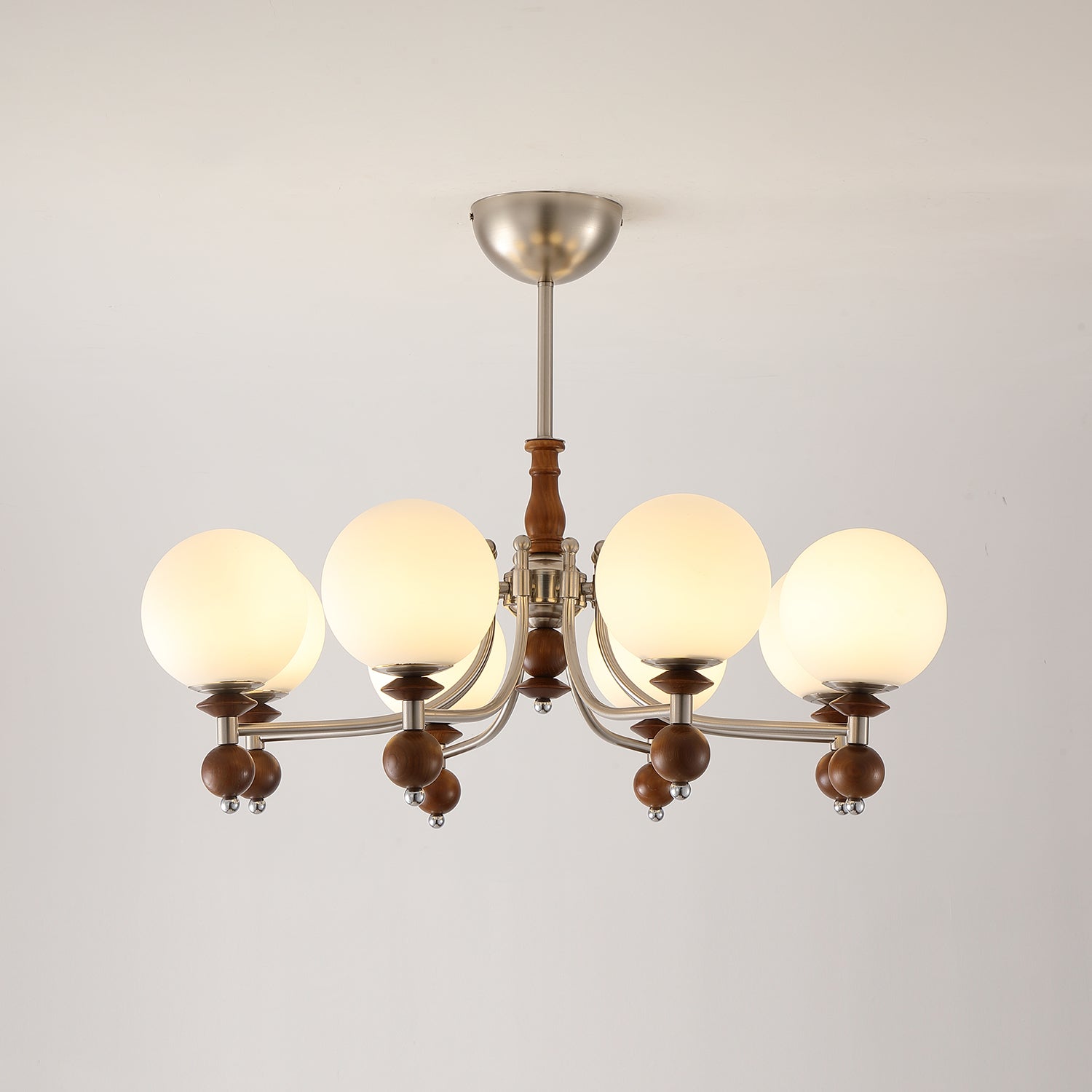 Retro Ellan Chandelier Glass Globe Polished - Letslighting