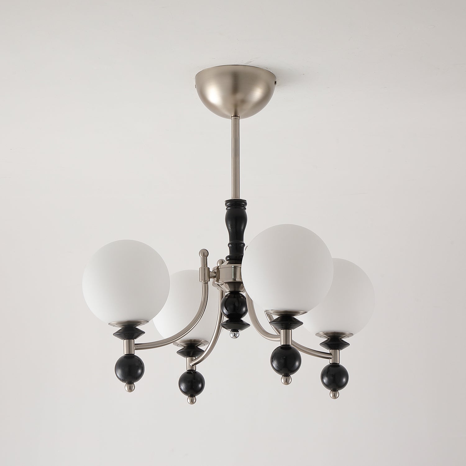 Retro Ellan Chandelier Glass Globe Polished - Letslighting