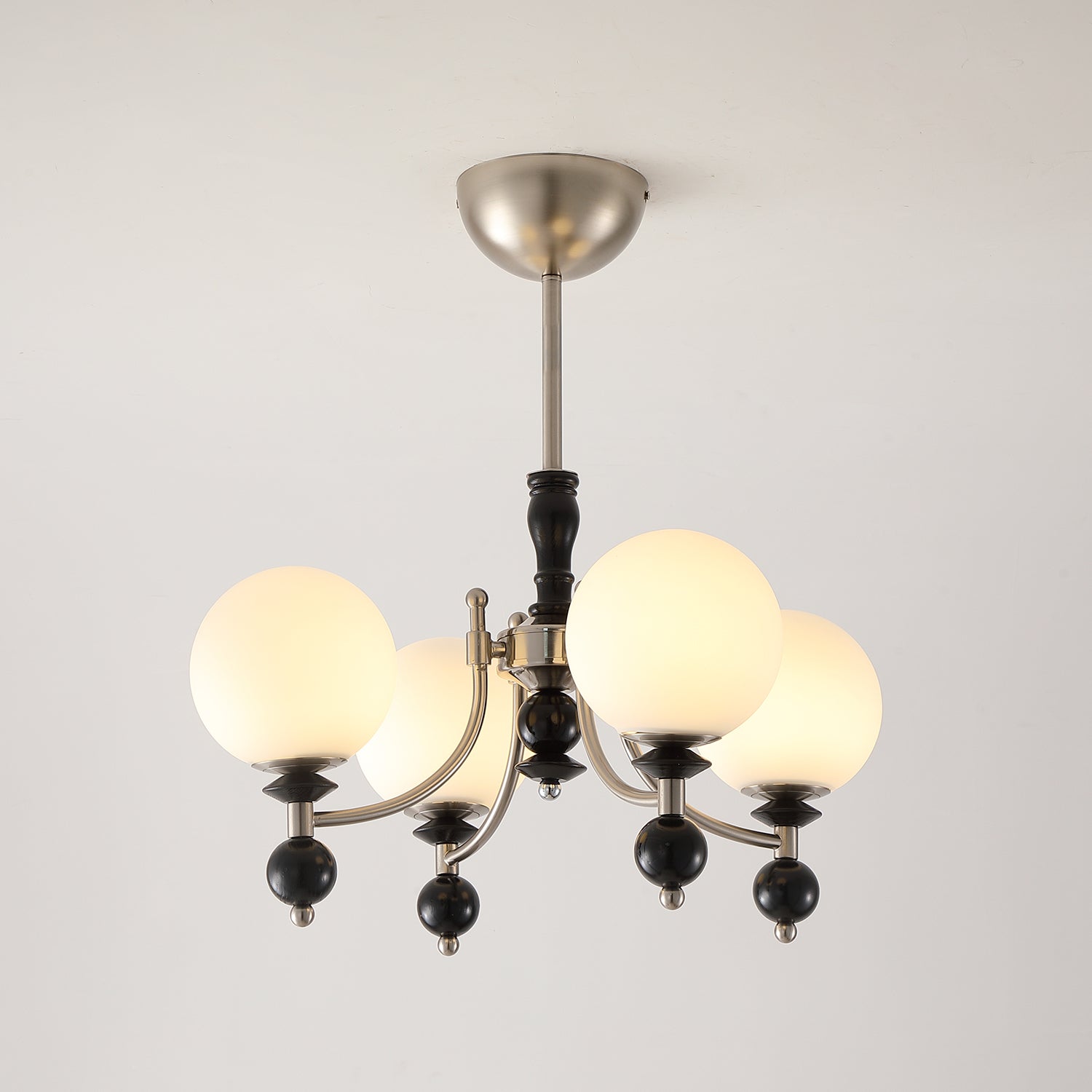 Retro Ellan Chandelier Glass Globe Polished - Letslighting