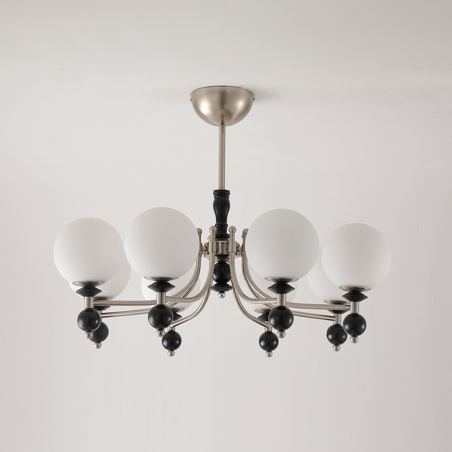 Retro Ellan Chandelier Glass Globe Polished - Letslighting