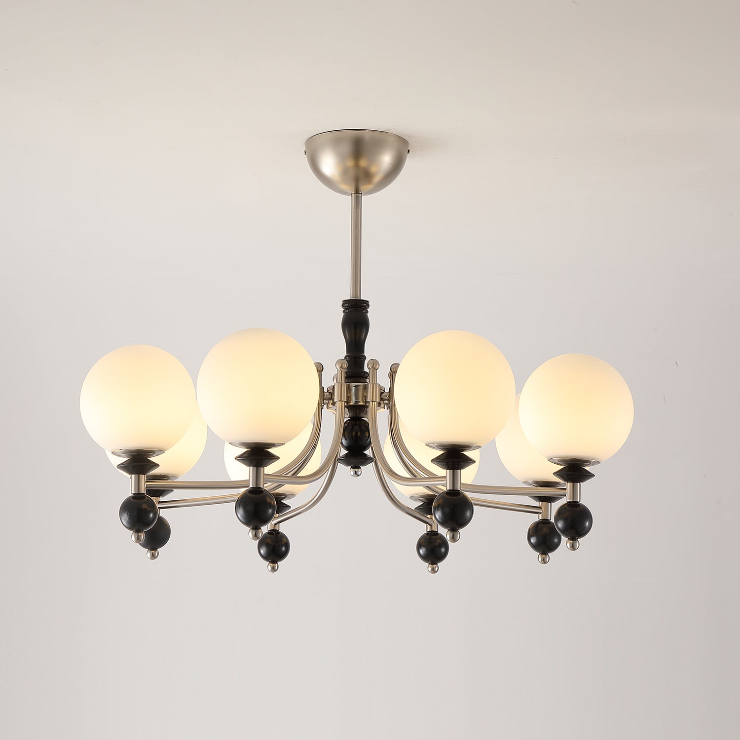 Retro Ellan Chandelier Glass Globe Polished - Letslighting