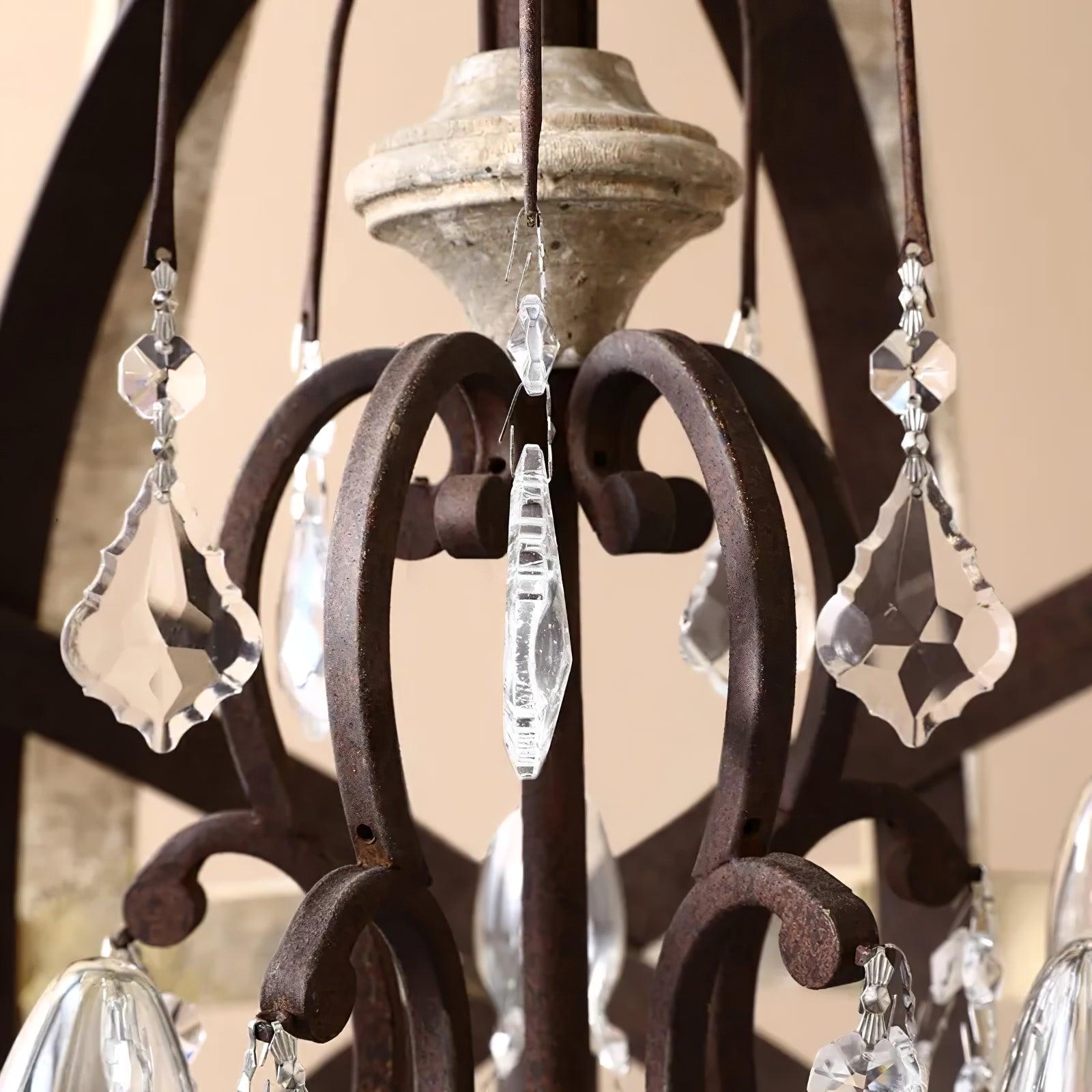 Lustra Chandelier Retro Globe with Weathered Wood - Letslighting
