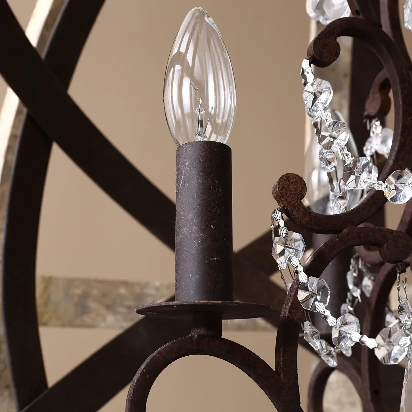 Lustra Chandelier Retro Globe with Weathered Wood - Letslighting