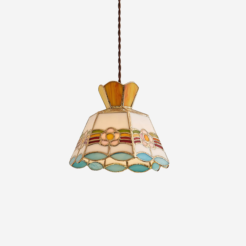 Tiffany Retro Glass Pendant Lights Floral - Letslighting