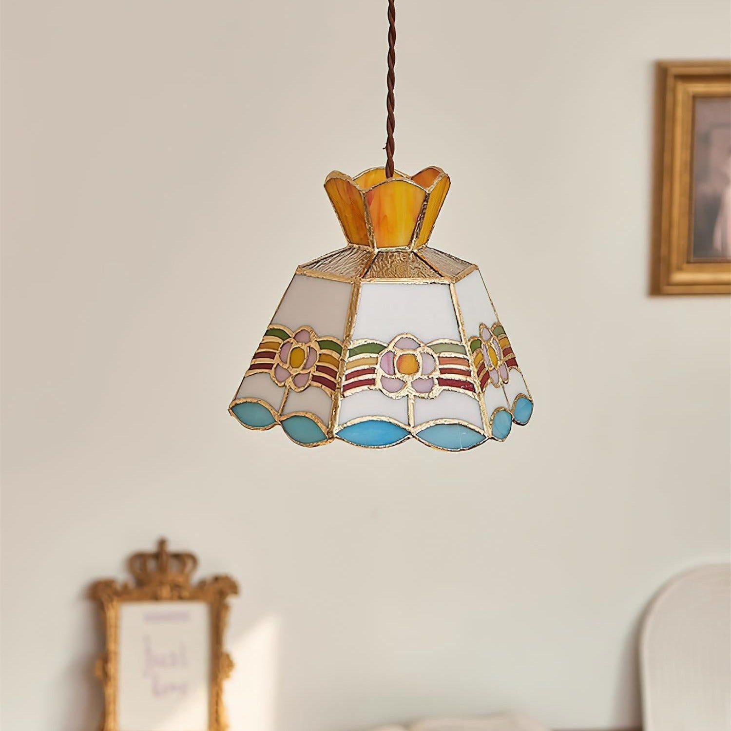 Tiffany Retro Glass Pendant Lights Floral - Letslighting