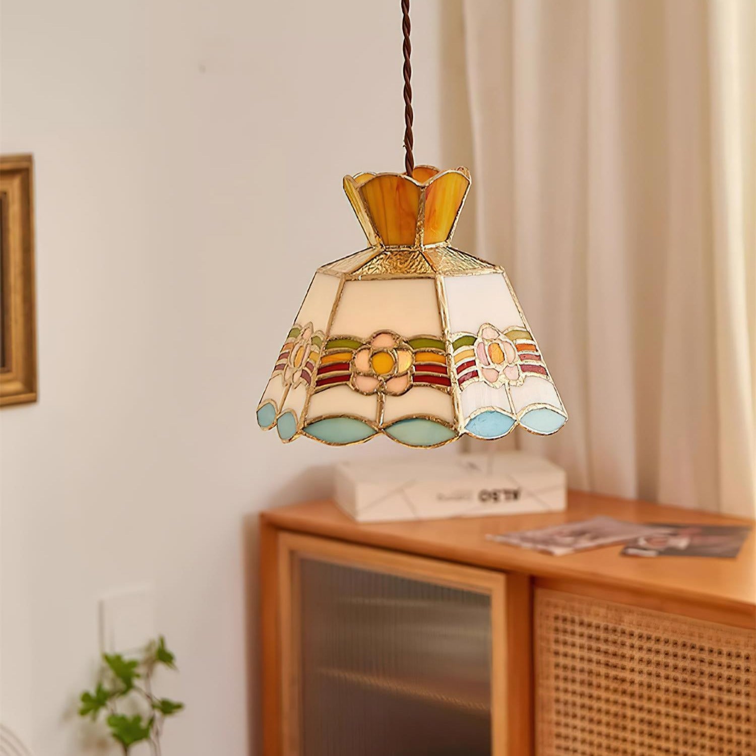 Tiffany Retro Glass Pendant Lights Floral - Letslighting