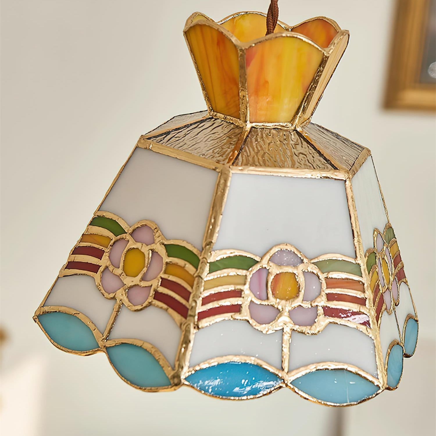 Tiffany Retro Glass Pendant Lights Floral - Letslighting