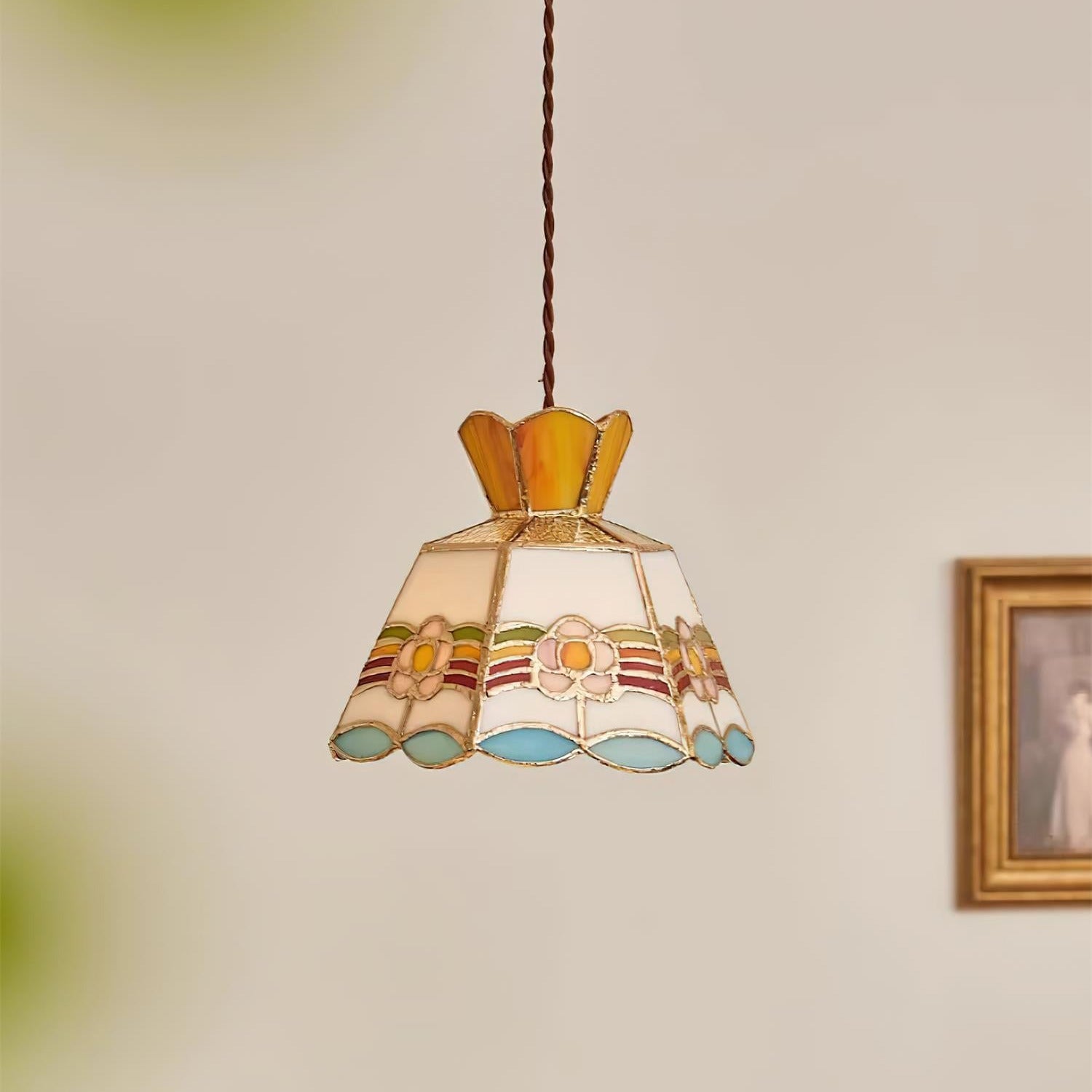 Tiffany Retro Glass Pendant Lights Floral - Letslighting