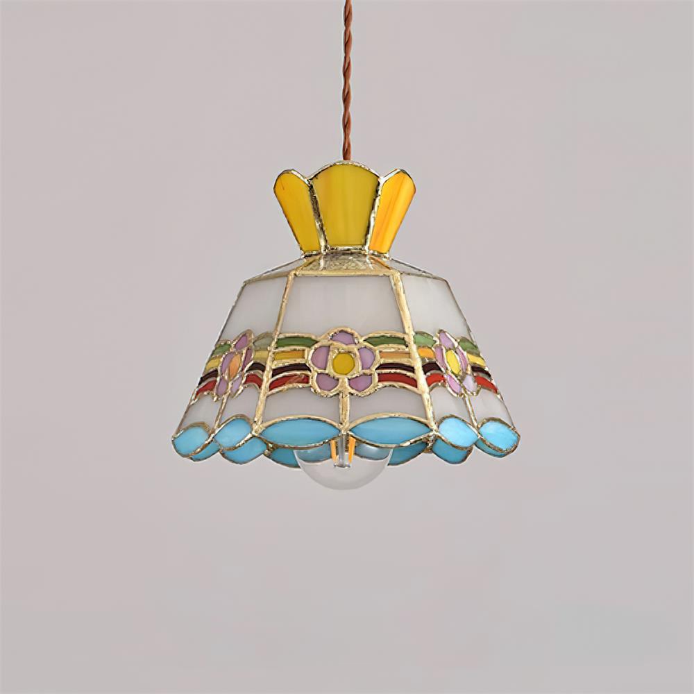 Tiffany Retro Glass Pendant Lights Floral - Letslighting