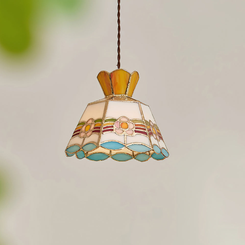 Tiffany Retro Glass Pendant Lights Floral - Letslighting