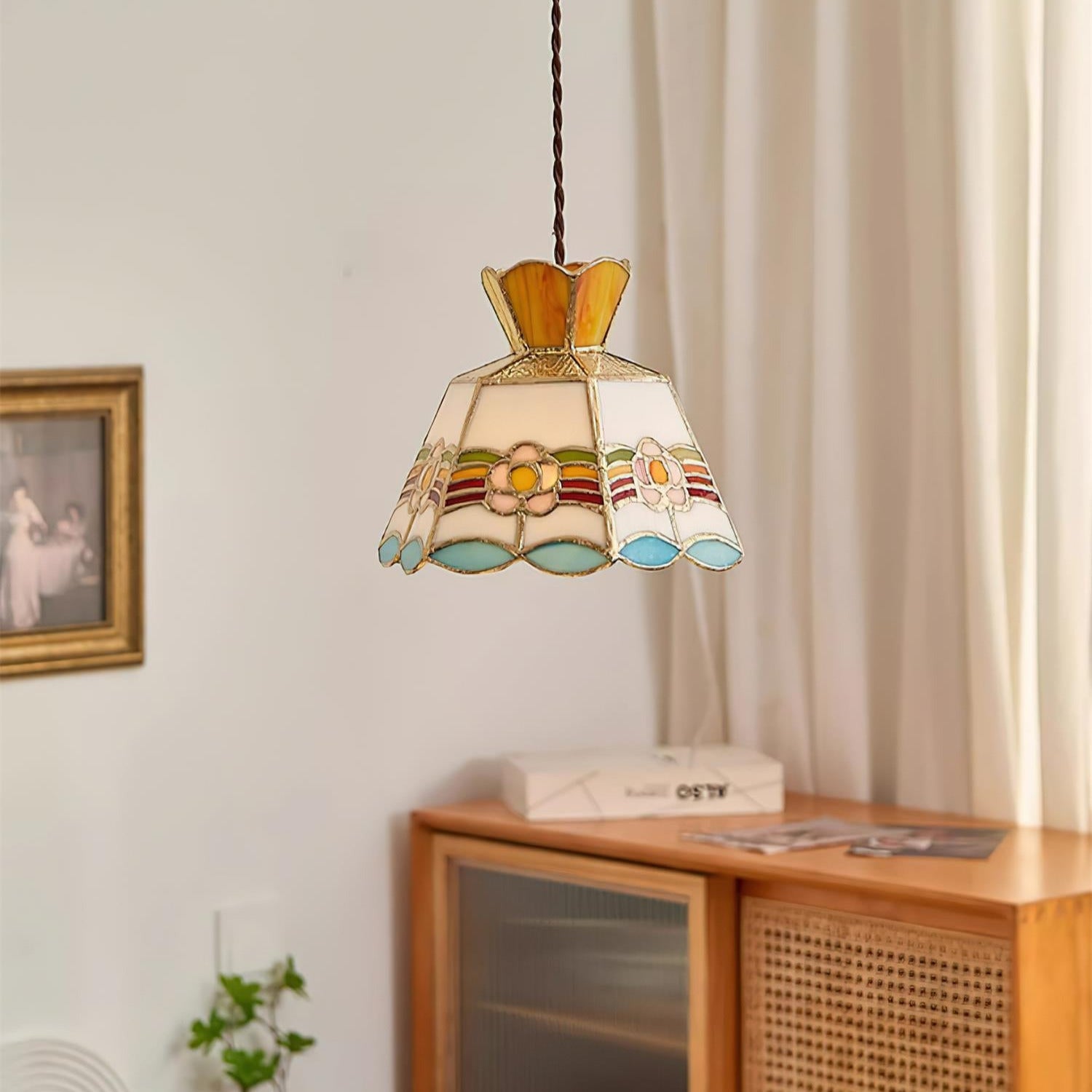Tiffany Retro Glass Pendant Lights Floral - Letslighting