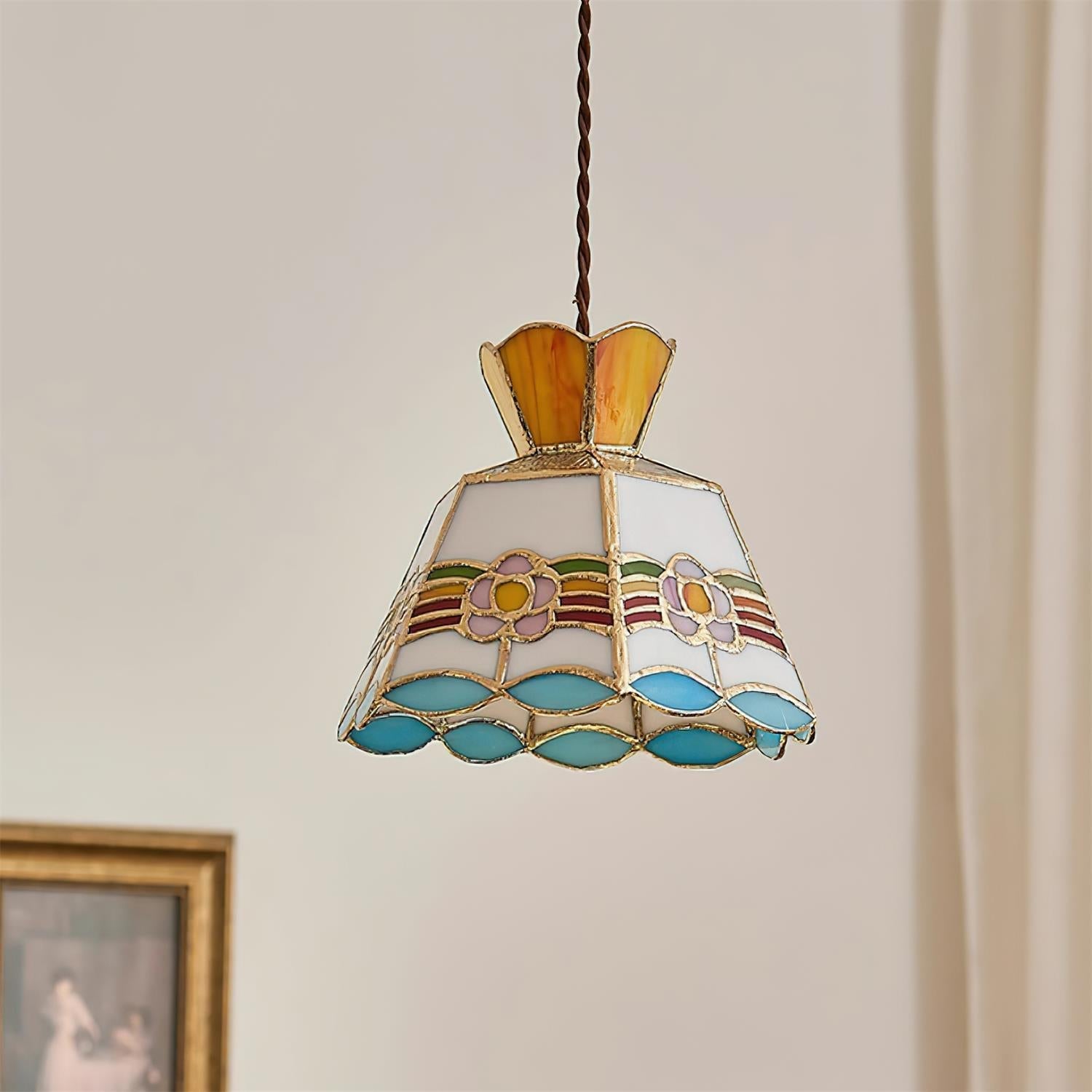 Tiffany Retro Glass Pendant Lights Floral - Letslighting