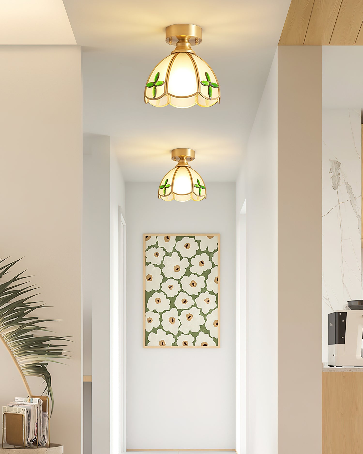 Civelle Tiffany Style Stained Glass Ceiling Light - Letslighting