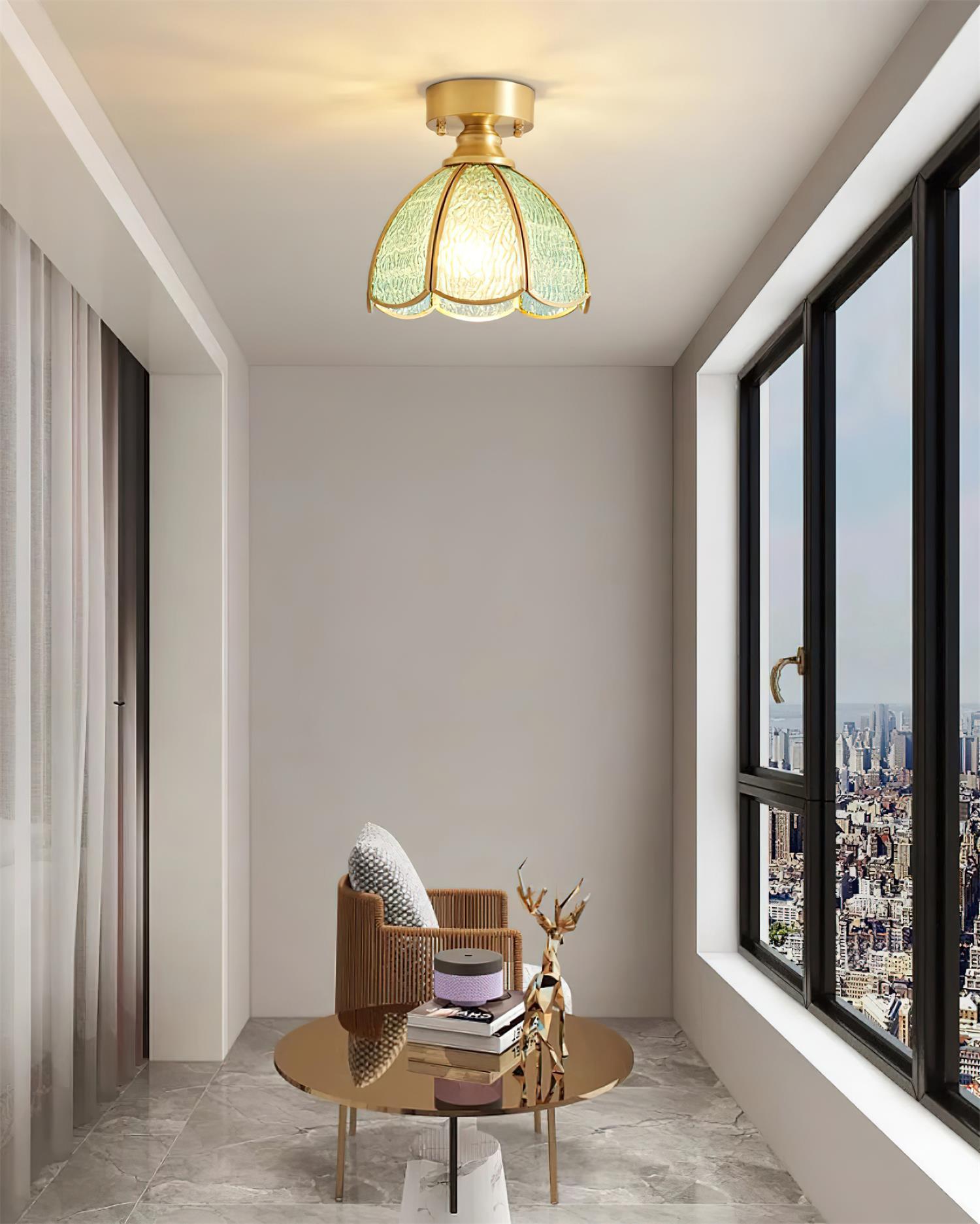 Civelle Tiffany Style Stained Glass Ceiling Light - Letslighting
