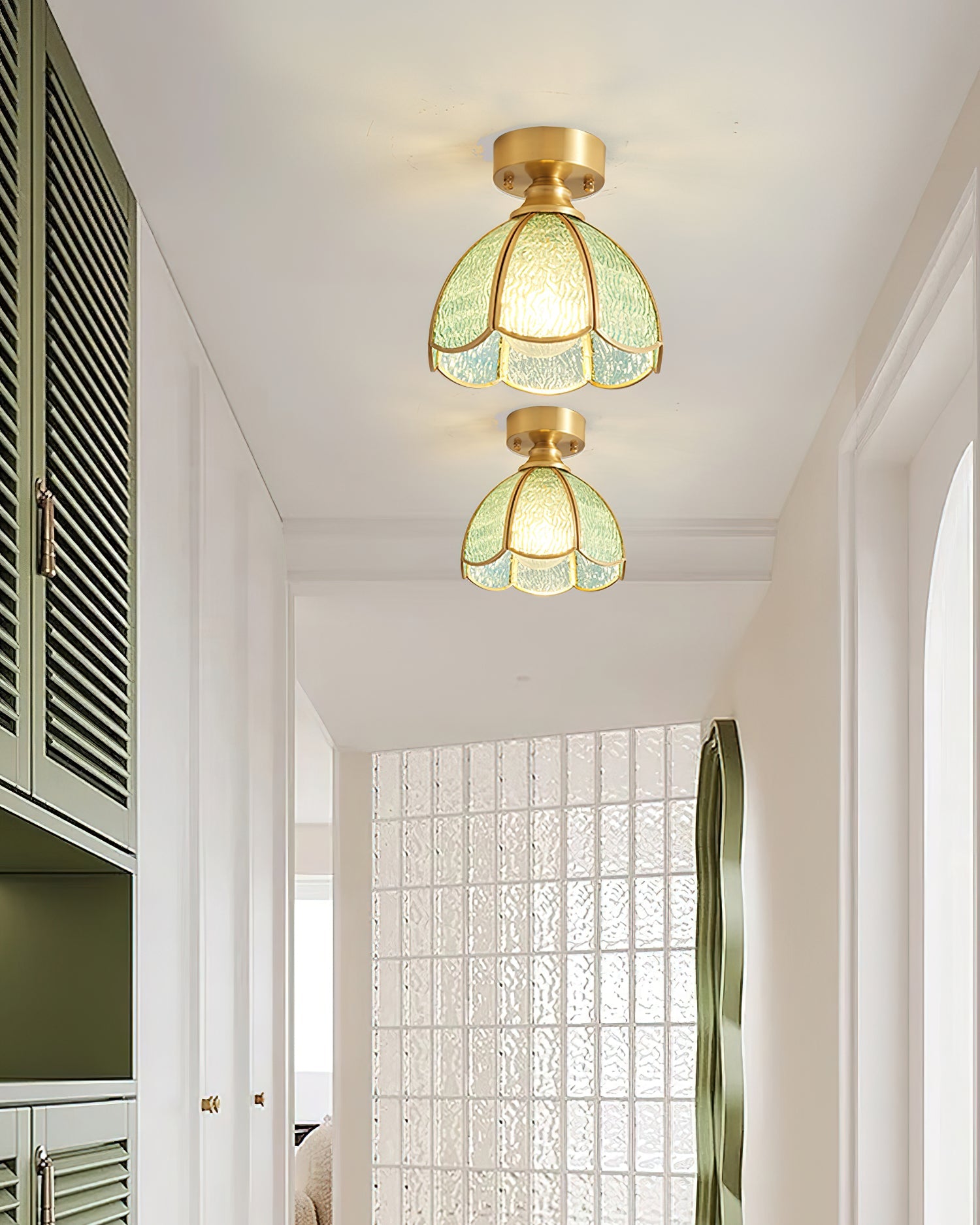 Civelle Tiffany Style Stained Glass Ceiling Light - Letslighting