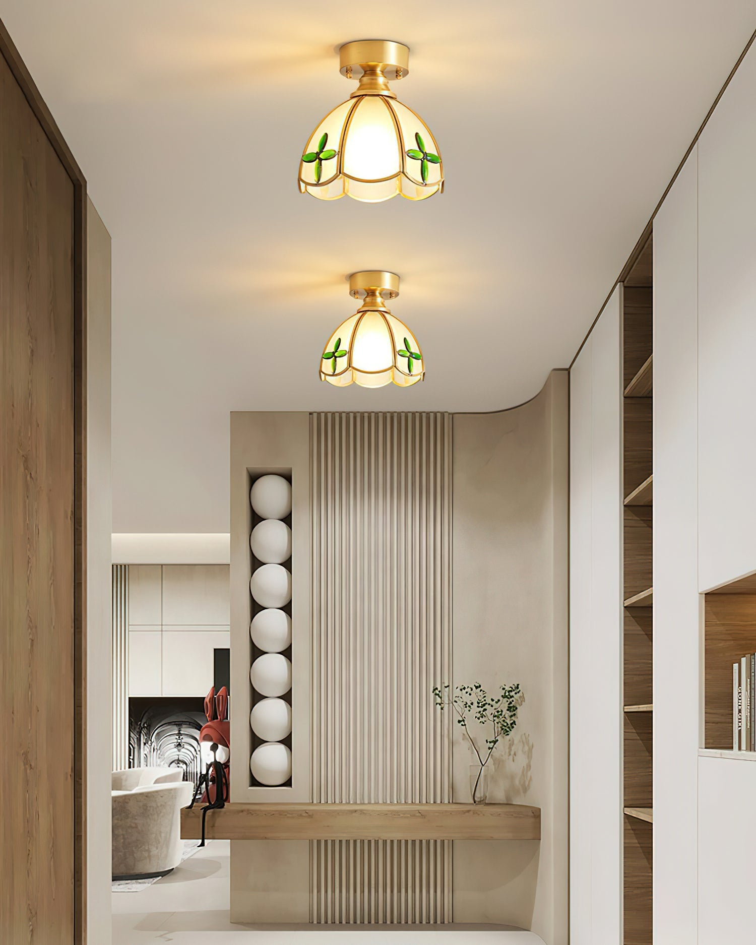 Civelle Tiffany Style Stained Glass Ceiling Light - Letslighting