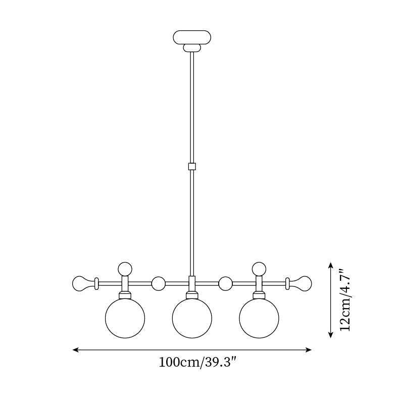 Chandelier Linear Globe LED/Incandescent for Dining Room Kitchen Island - Letslighting
