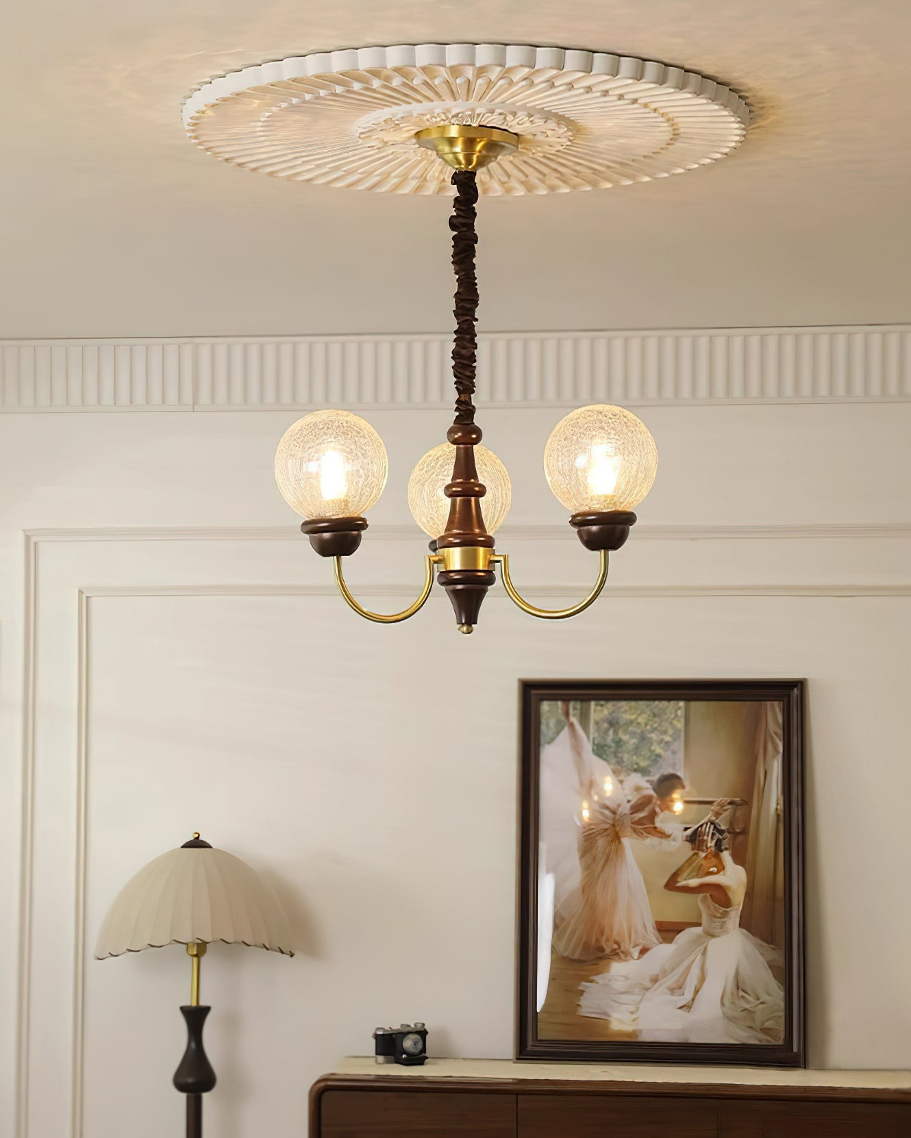 Teresie Chandelier Brass Retro - Letslighting