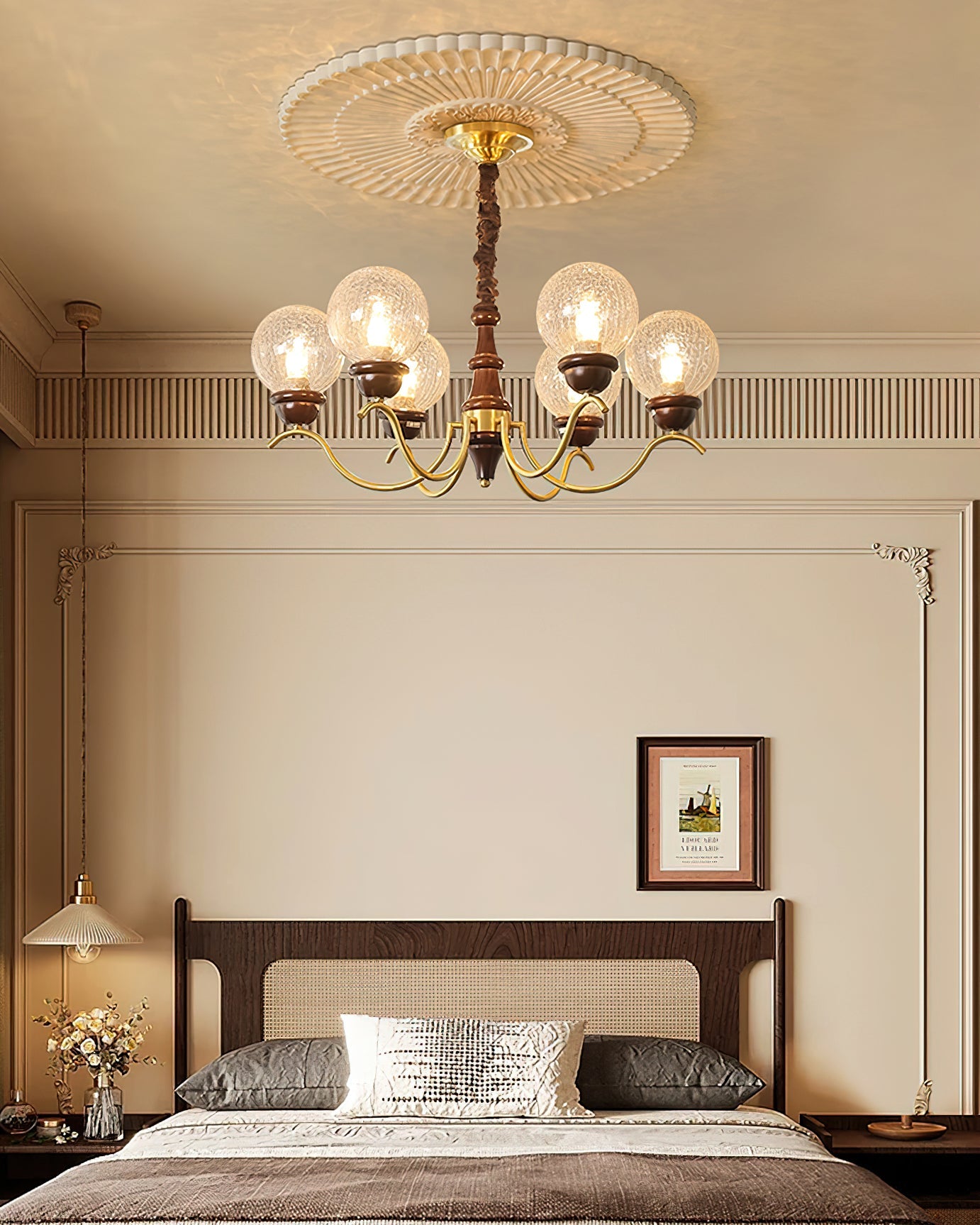 Teresie Chandelier Brass Retro - Letslighting