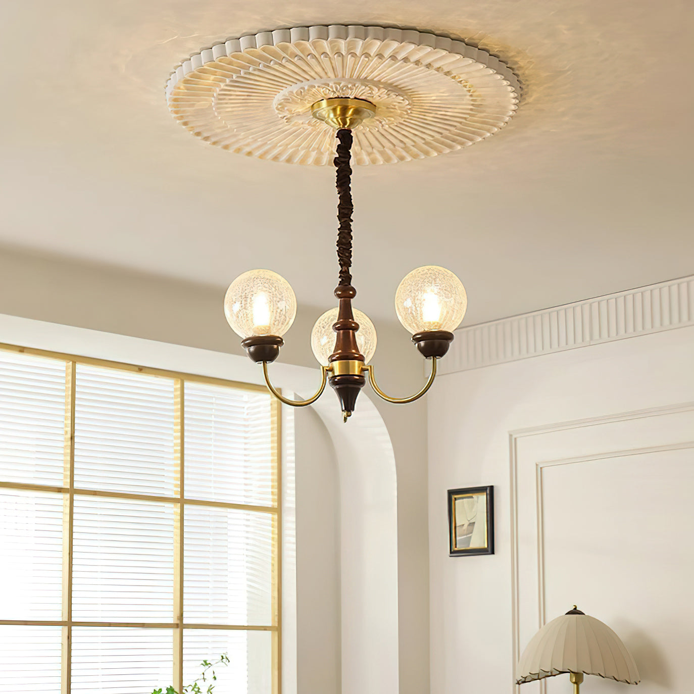 Teresie Chandelier Brass Retro - Letslighting