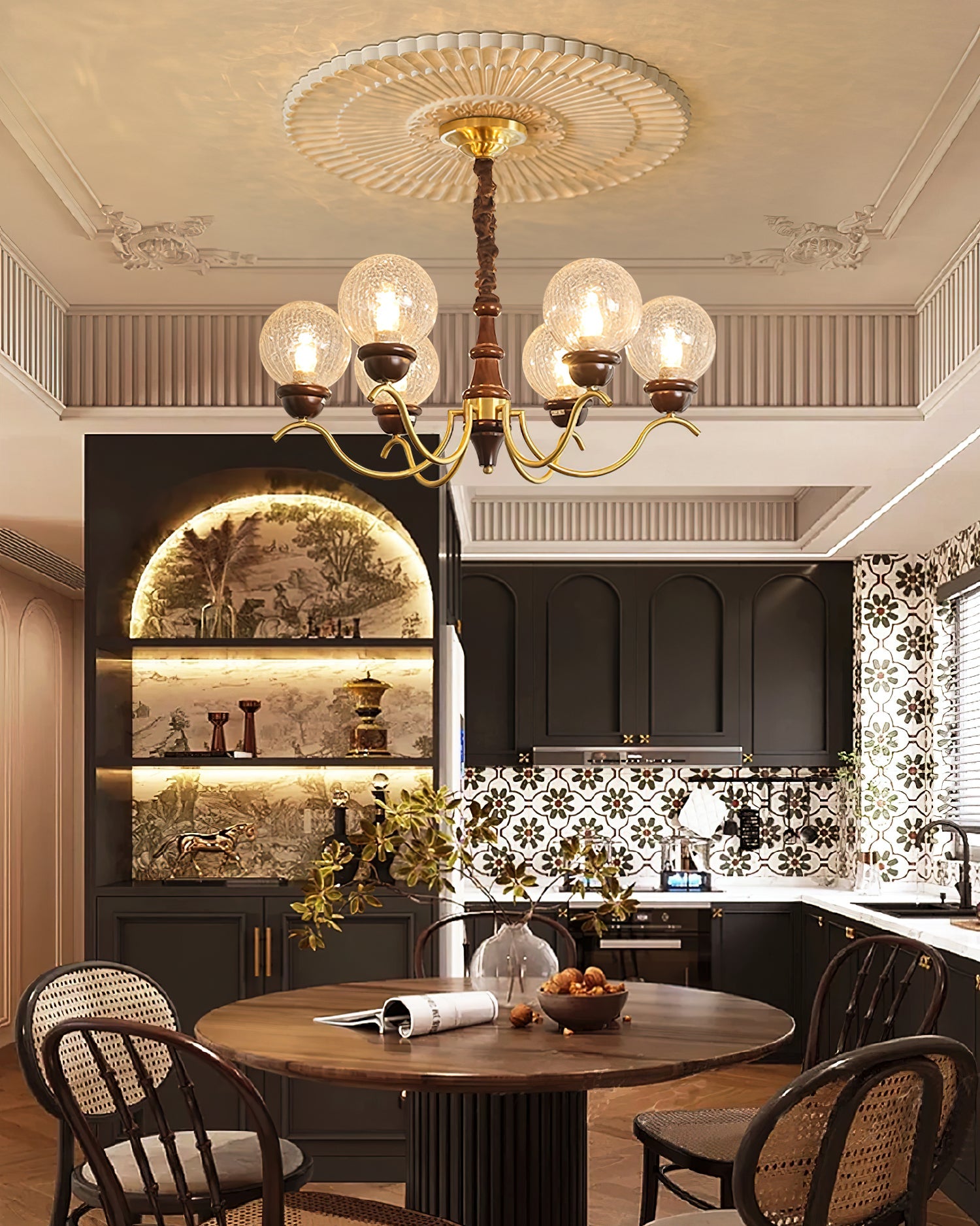 Teresie Chandelier Brass Retro - Letslighting
