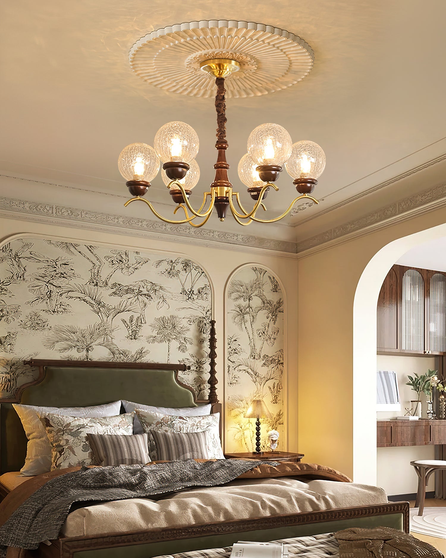 Teresie Chandelier Brass Retro - Letslighting