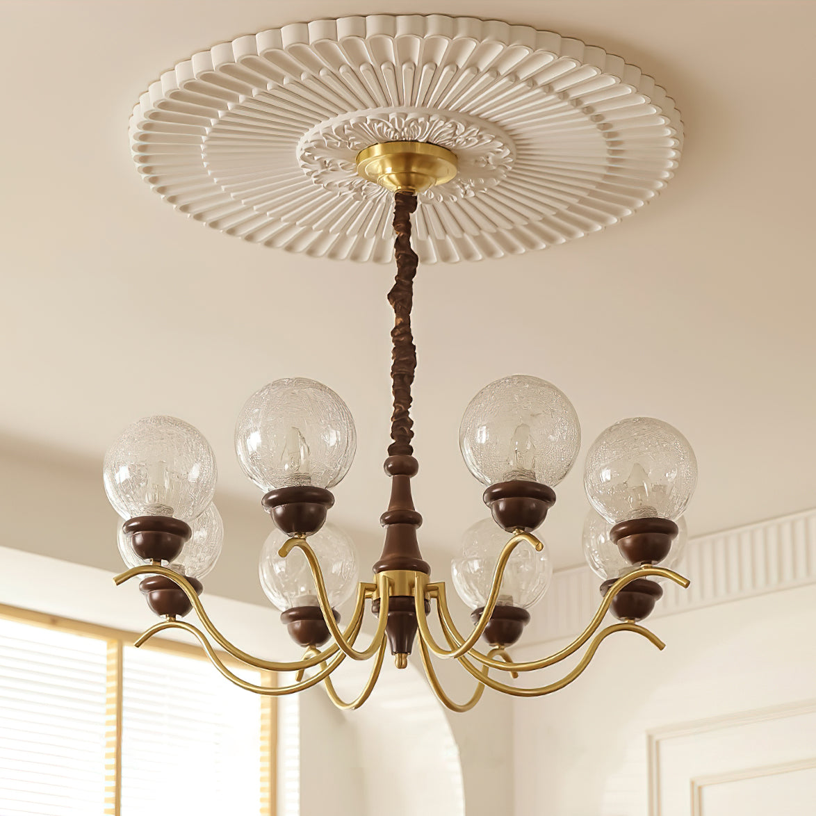 Teresie Chandelier Brass Retro - Letslighting