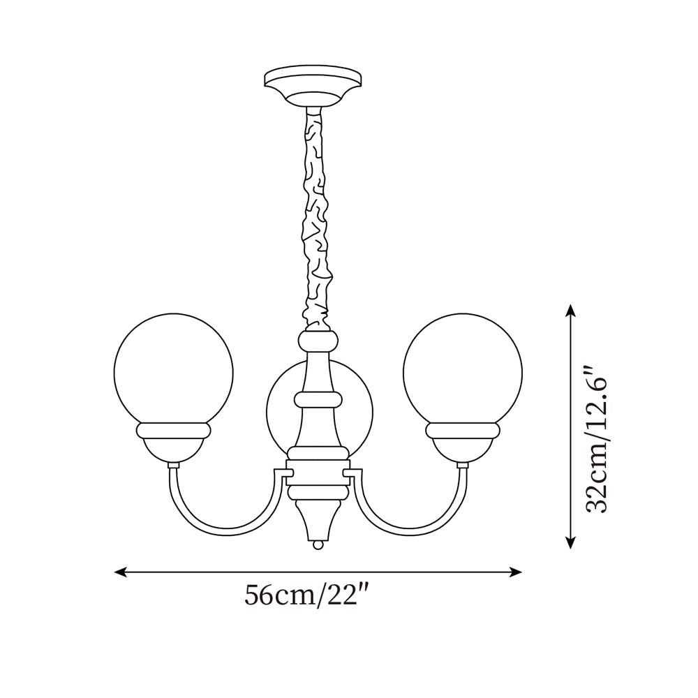 Teresie Chandelier Brass Retro - Letslighting