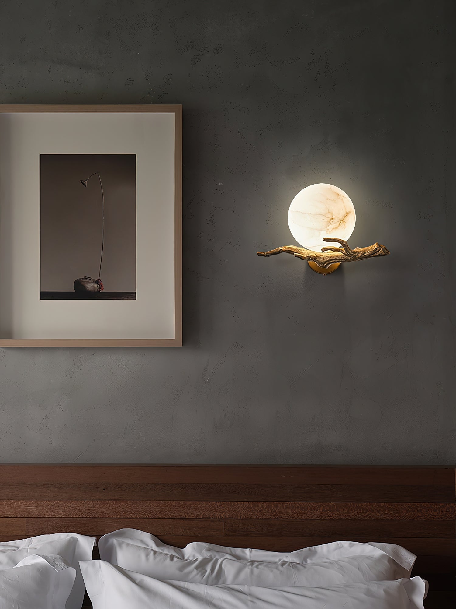 Ormirara Modern Minimalist Retro Twigs Alabaster Wall Lamp - Letslighting