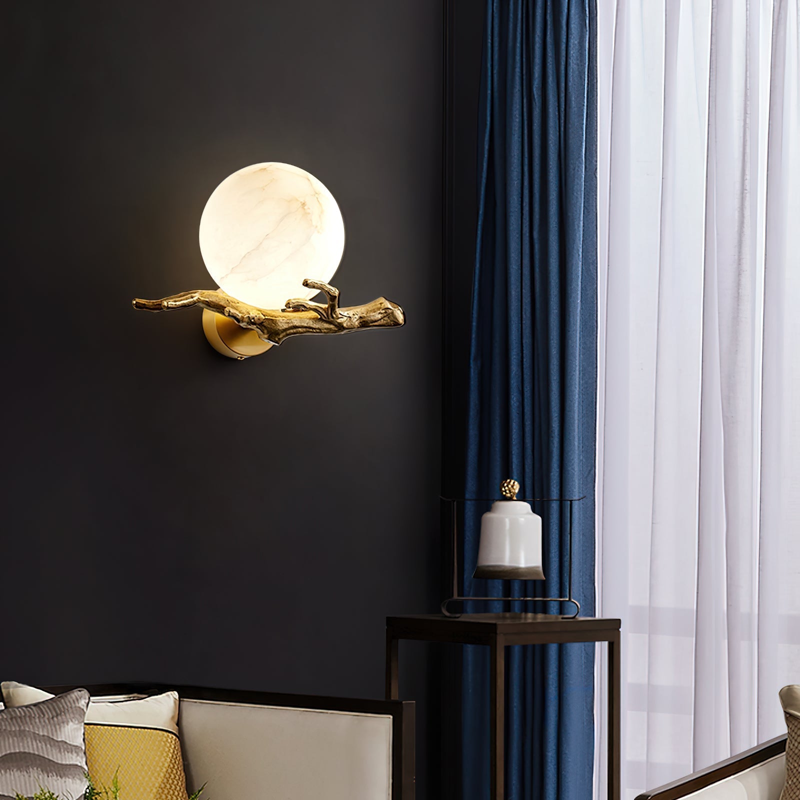 Ormirara Modern Minimalist Retro Twigs Alabaster Wall Lamp - Letslighting